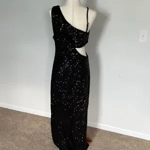 rachel roy black sequin dress Rachel Rachel Roy Sequin Halter Neck Midi Dress - Black